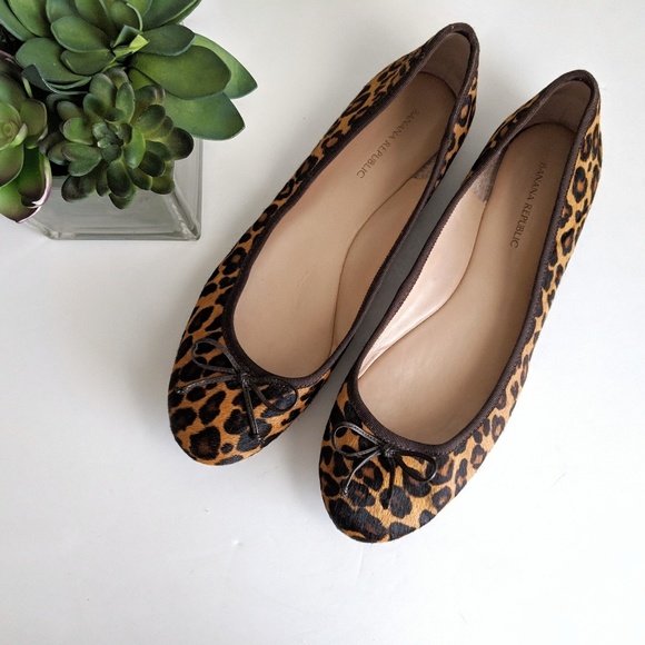 banana republic leopard flats